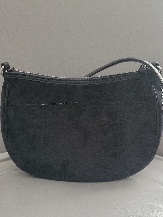 Juicy Couture Black Suede Logo Shoulder Bag